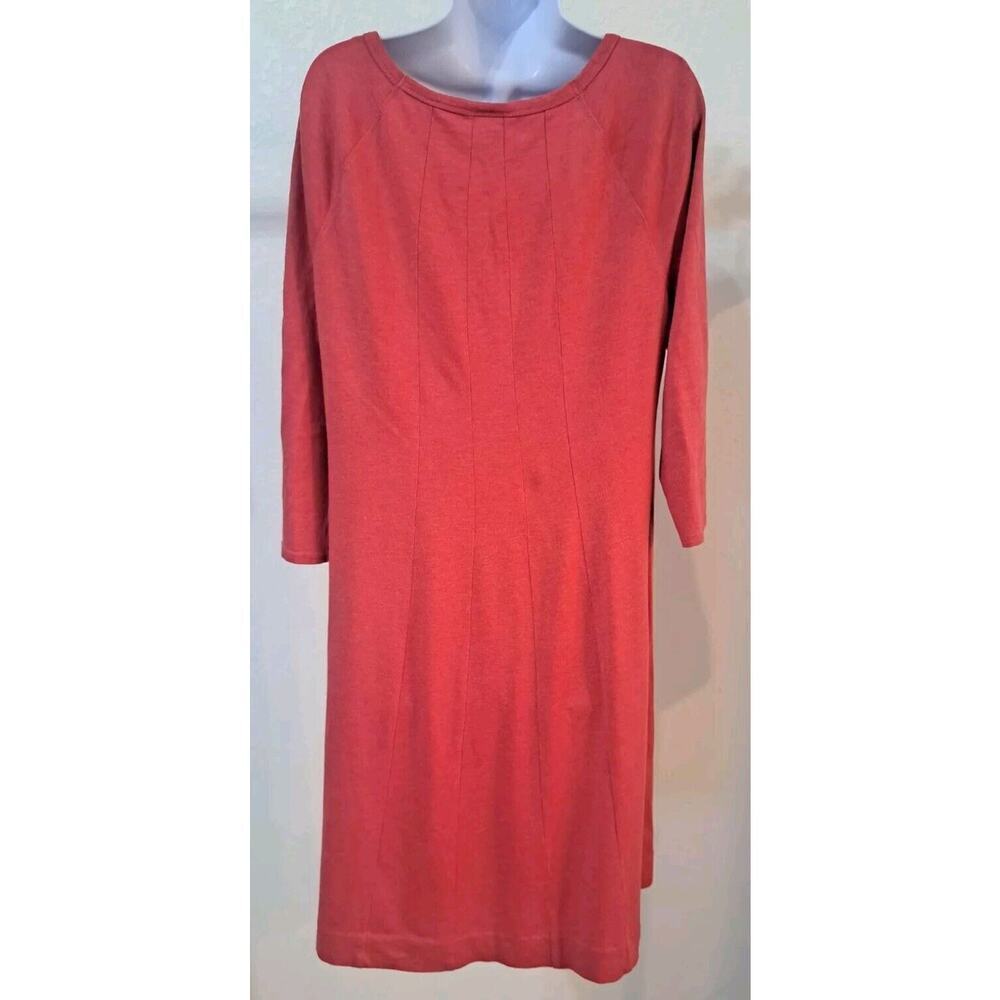 J. Jill Pullover Shirt Dress Sz L Long Sleeves Cotton Structured Salmon Comfort - Picture 2 of 9
